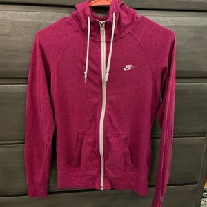 Nike pink zip up sweater